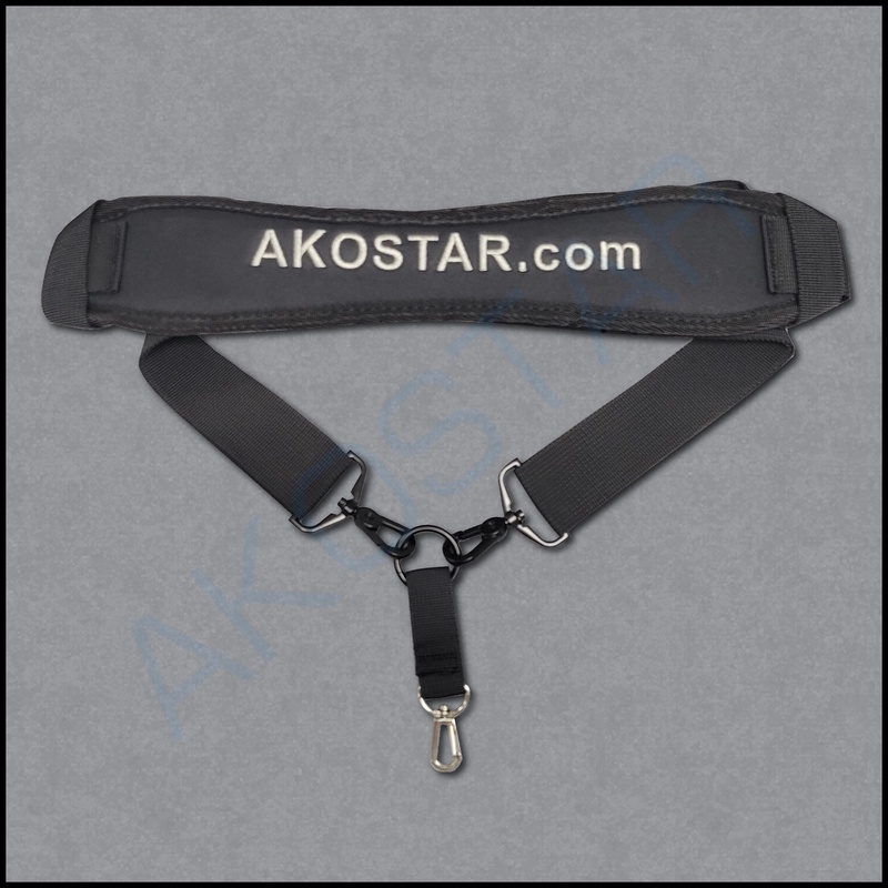 Padded Shoulder Strap (Akostar), with Clip for Handheld TX