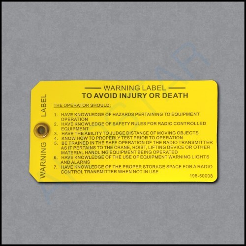 Yellow Safety/Warning Tag for Flex TX
